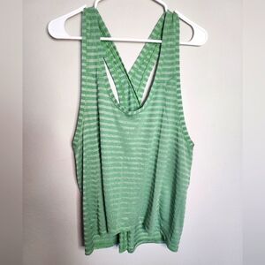 Zyia Split Back Workout Athletic Tank, Green, Women's XXXL (3X)